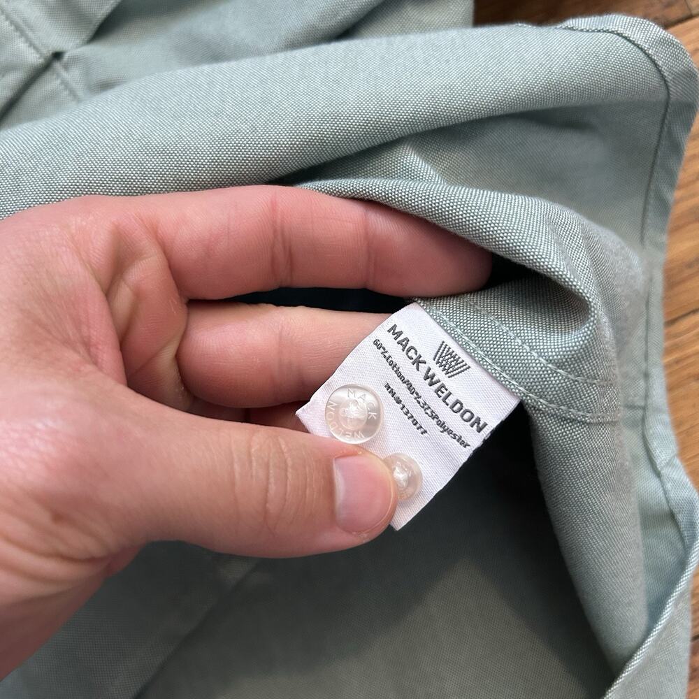 Mack Weldon Oxford Green Button Up Shirt Medium - Picture 4 of 6